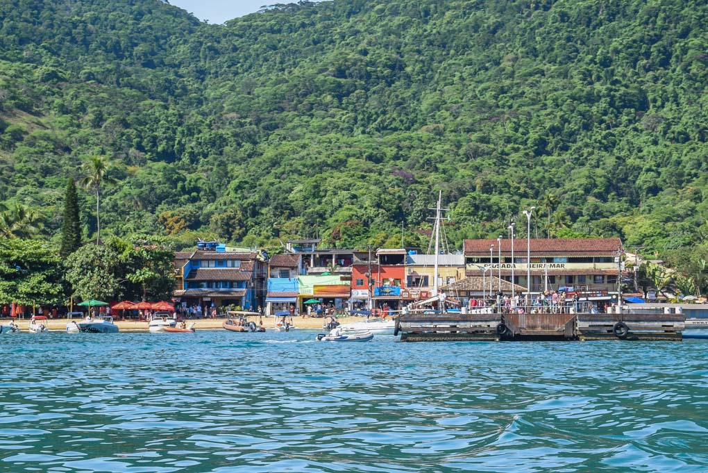Arriving at the town of Abraão on Ilha Grande from the mainland of Brazil