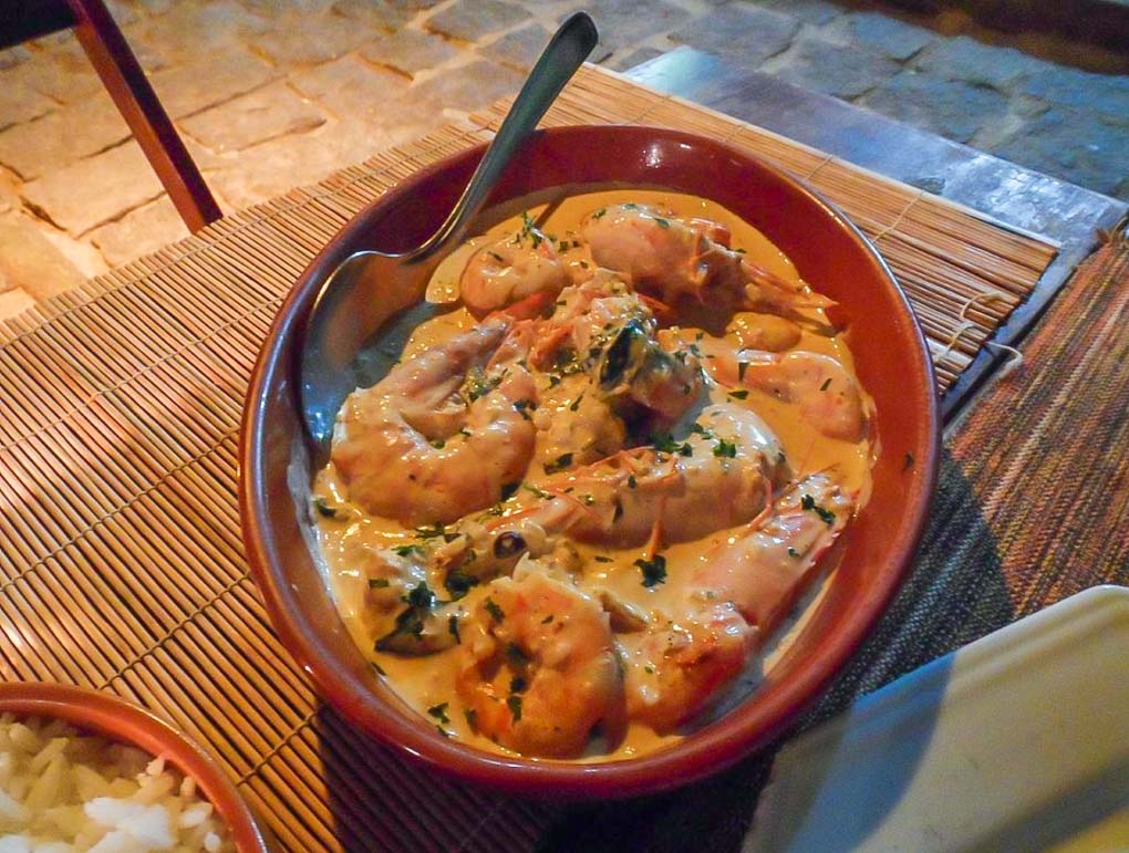 Seafood dish at Restaurante Dom Mario on Ilha Grande, Brazil