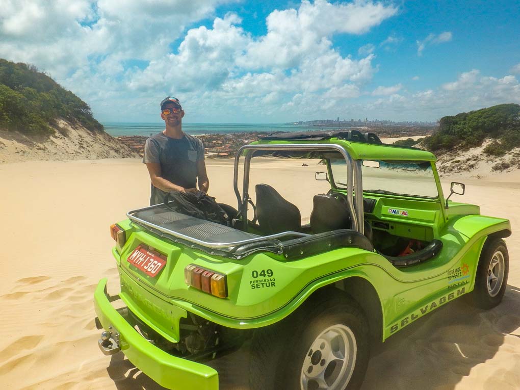 On a sand buggy tour near Pipa, Brazil