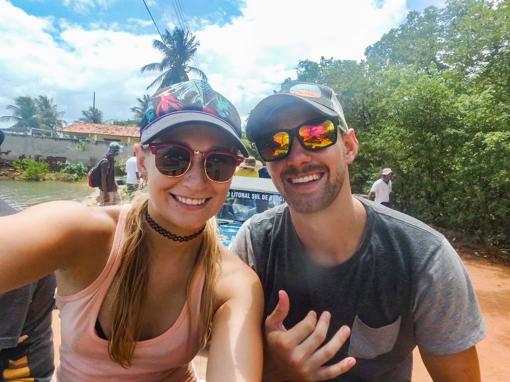Bailey and daniel take a selfie together in Natal, Brazil