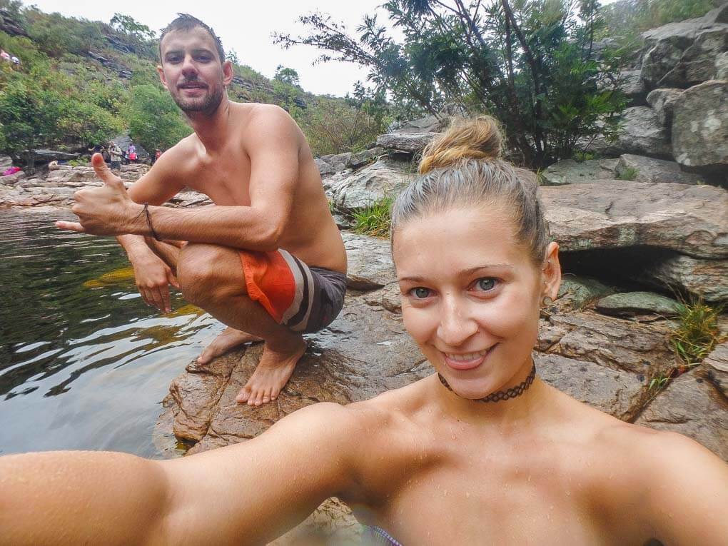 Bailey and Daniel take a selfie in Chapada Diamantina National Park