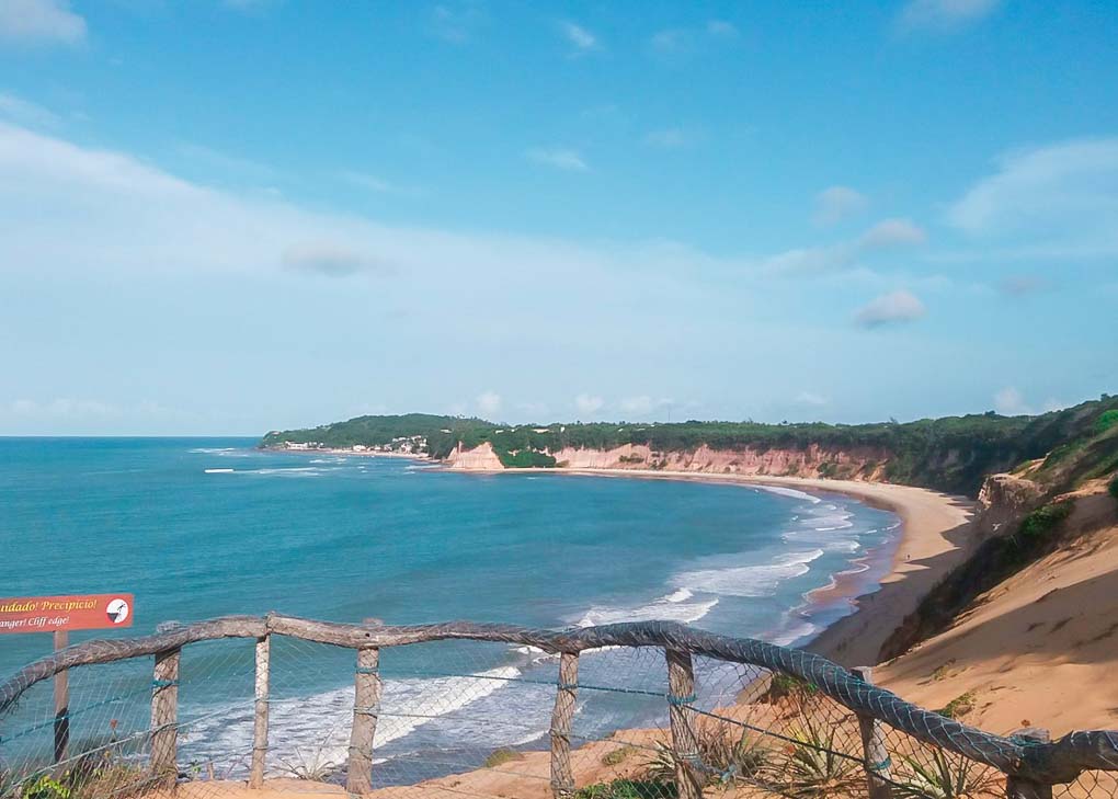 View of the beach from the path in the Santuario Ecologico de Pipa