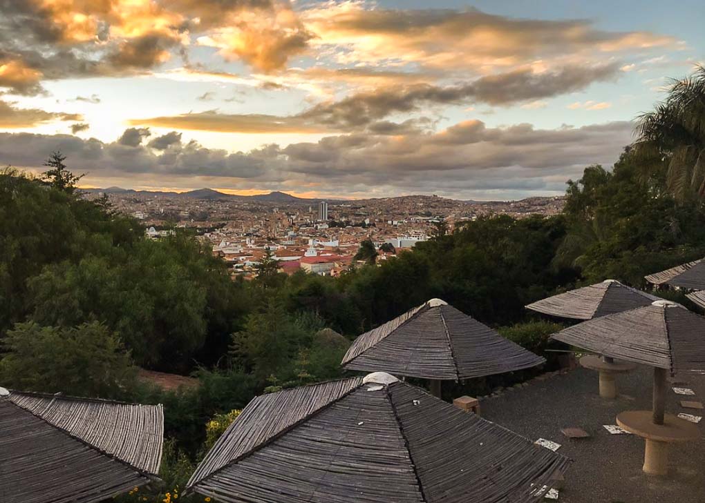 The view at sunset from La Recoleta