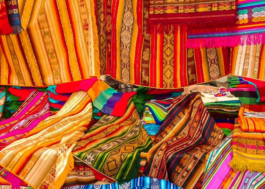 Fabrics at the Otavalo Market near Quito
