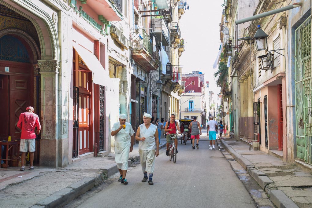 An old street in old Havana Cuba outside of the tourist district