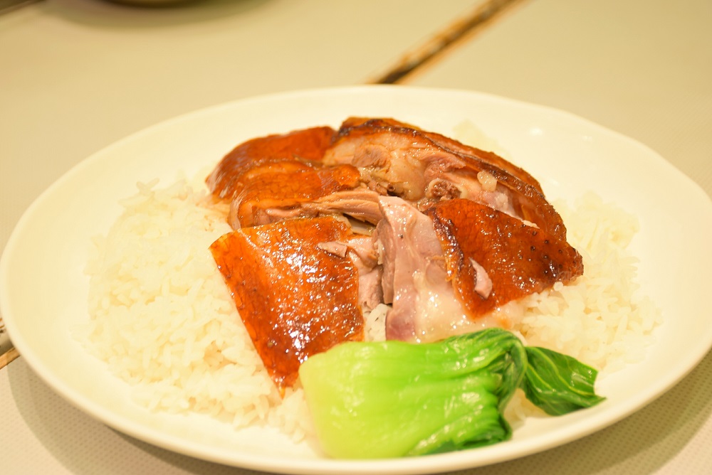 Roasted goose while backpacking in Hong Kong