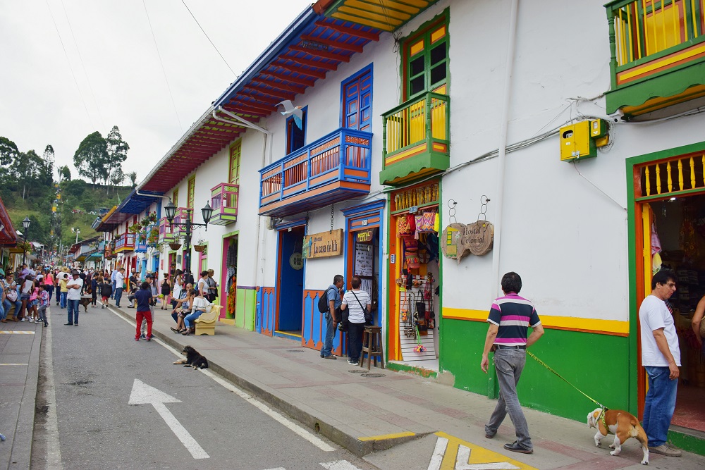 The colorful streets of Salento Colombia