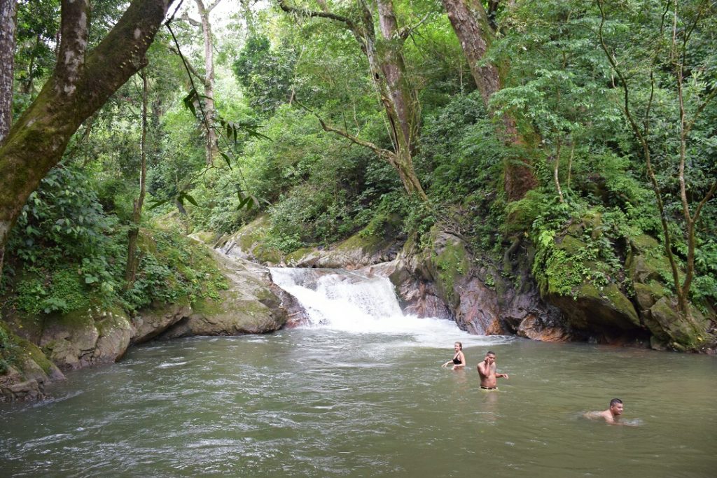Cooling off after our coffee tour in Minca!
