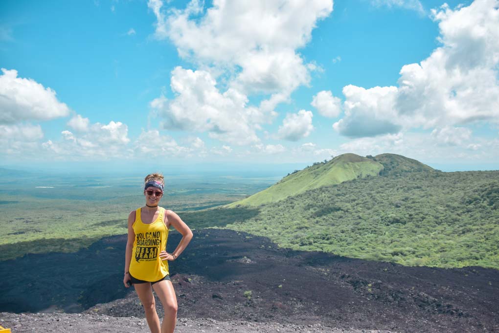 Bailey on the Volcano Boarding near Leon in Nicaragua
