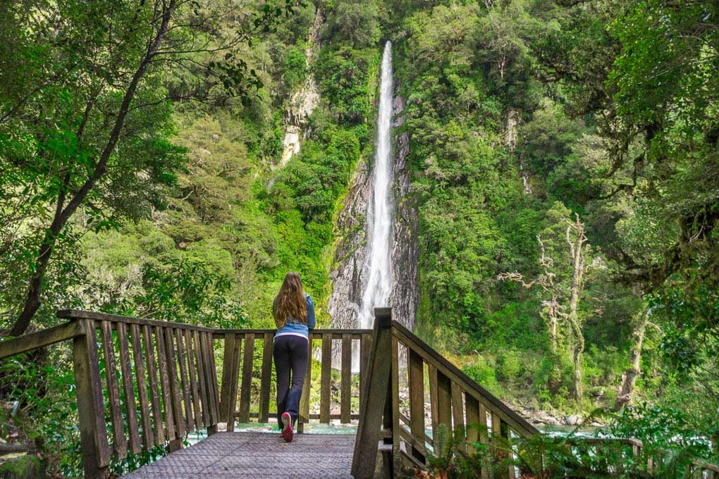 Thunder Creek Falls on New Zealand's South Island