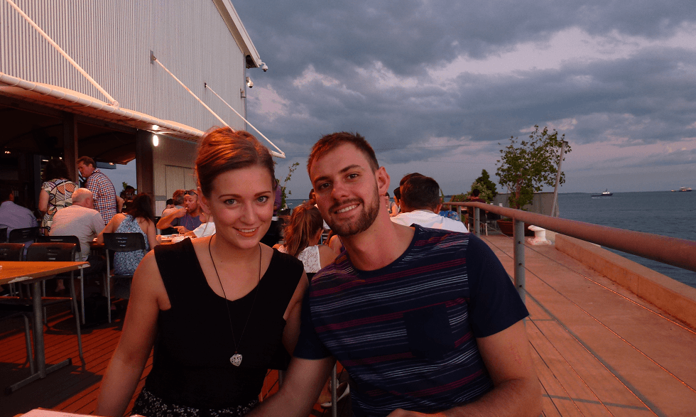 dinner at Stokes Hill Wharf in Darwin