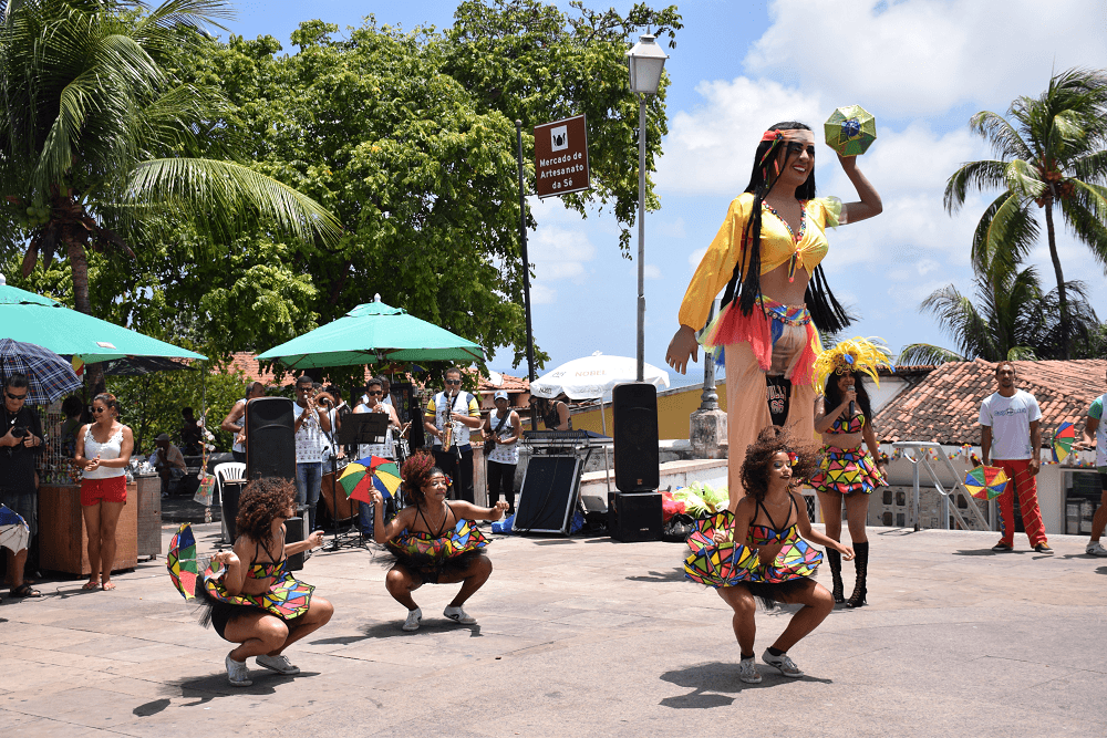 Watching dancers in Brazil's north