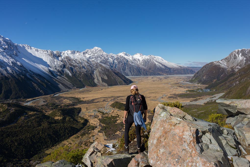 Views on the Sealy Tarns Track from the halfway point of the trail