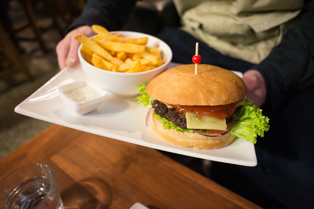 Photo of a Devil Burger on a plate