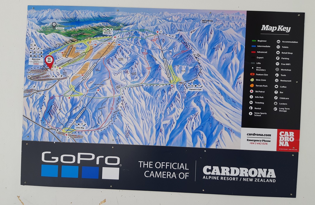 map of all of the runs at cardrona