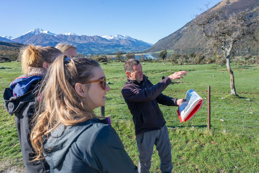 Our guide explaining about the different filming locations of the LOTR's in Glenorchy