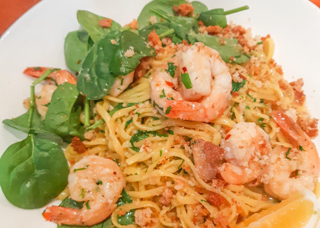 Tiger Prawn Linguini Farelli's Queenstown.