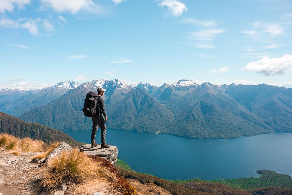 Enjoying views pon the Kepler Track, New Zealand