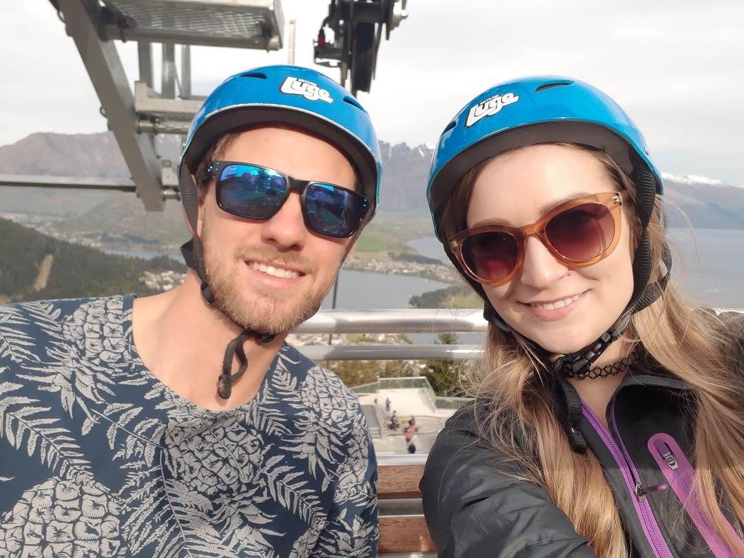on the luge chairlift selfie