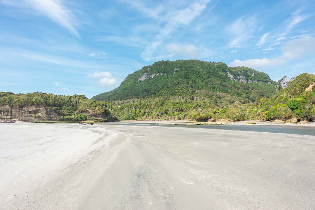 Walking along the beach in Punakaiki, New Zealand