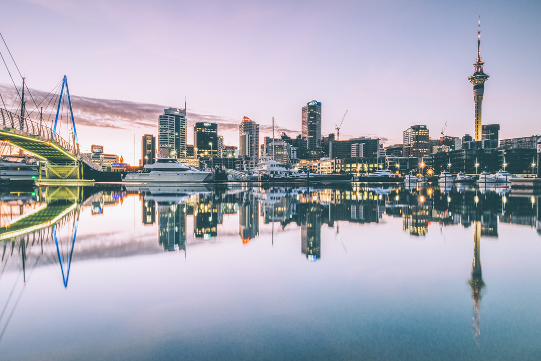 The Sky tower can be seen from all over Auckland