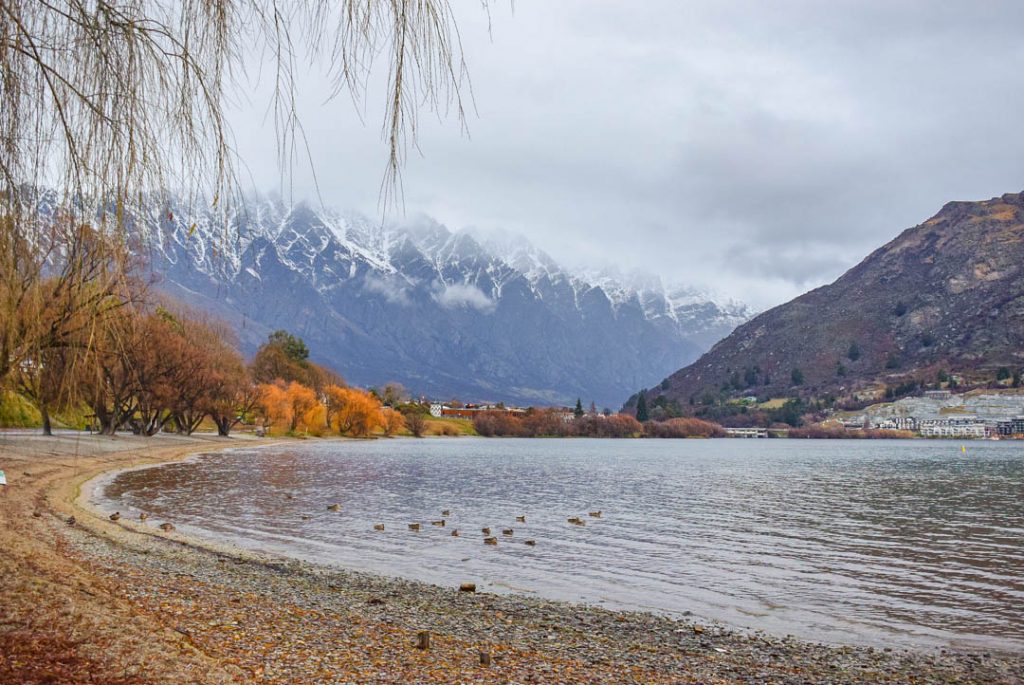 The quiet side of Lake Wakatipu in Frankton, Queenstown