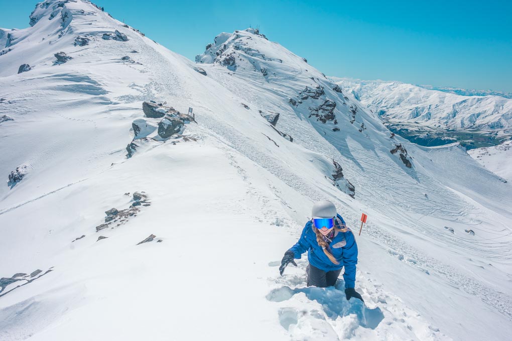 Bialey playing in the snow at the Remarkables Ski Field near Queenstown