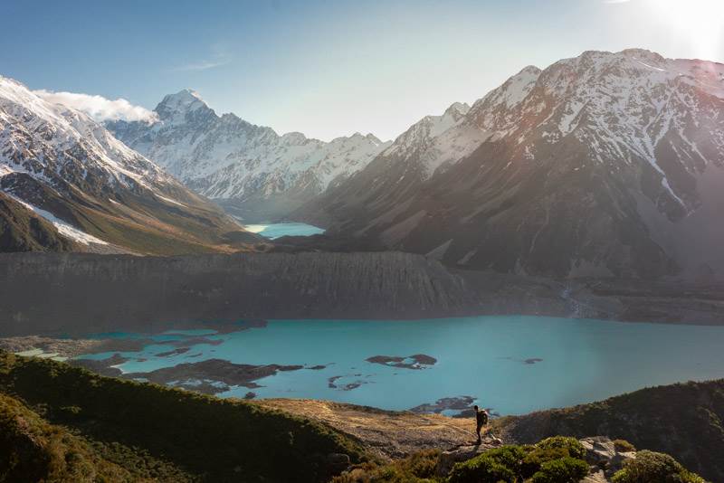 Mount Cook national park is one of the most popular places to visit in New Zealand