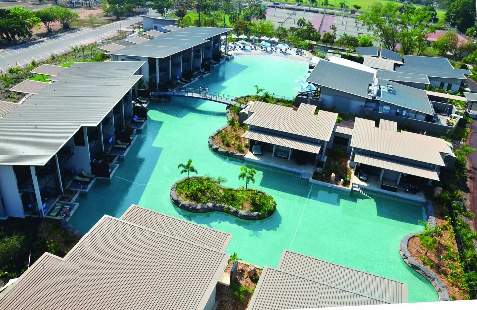 mindil beach resort pool from above