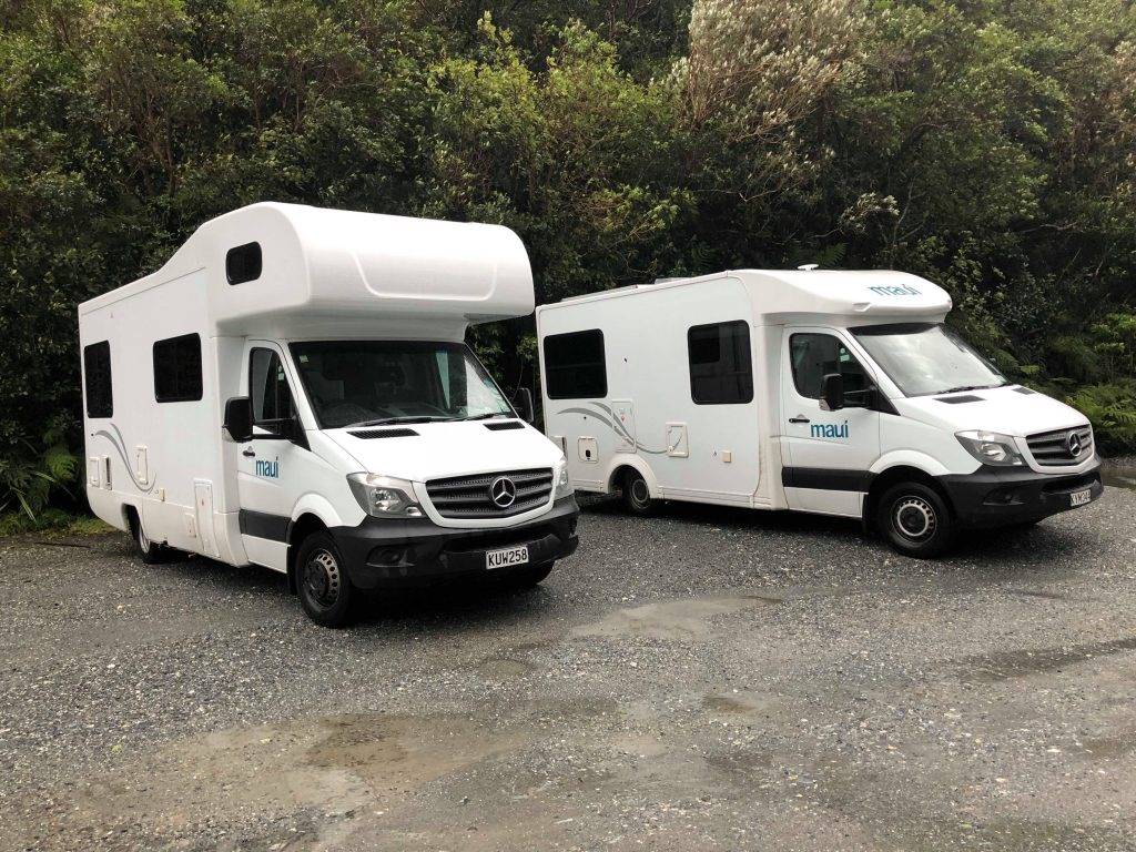 Two motorhomes in New Zealand