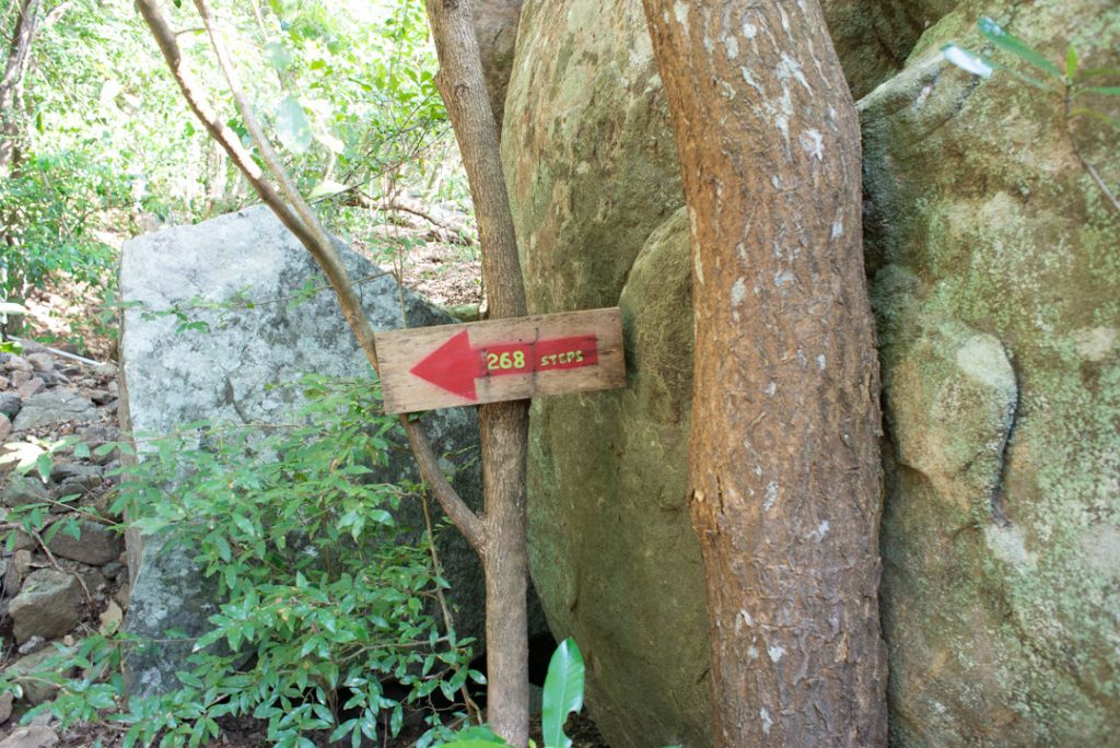 Signs along the path to the top of Pidurangala Rock