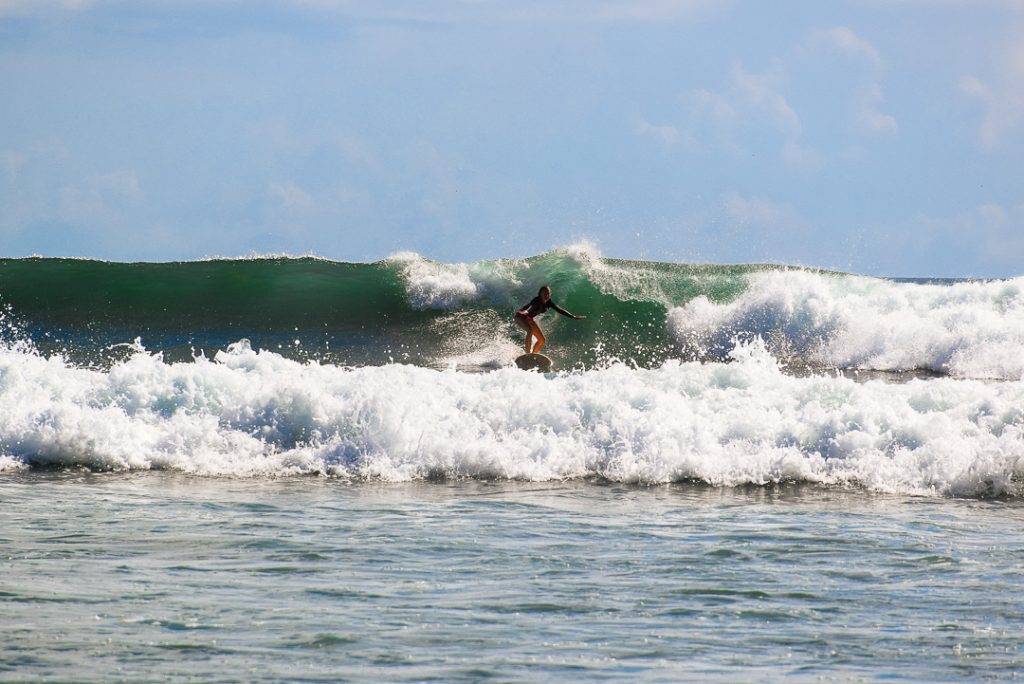 Bailey surfing in Sri Lanka
