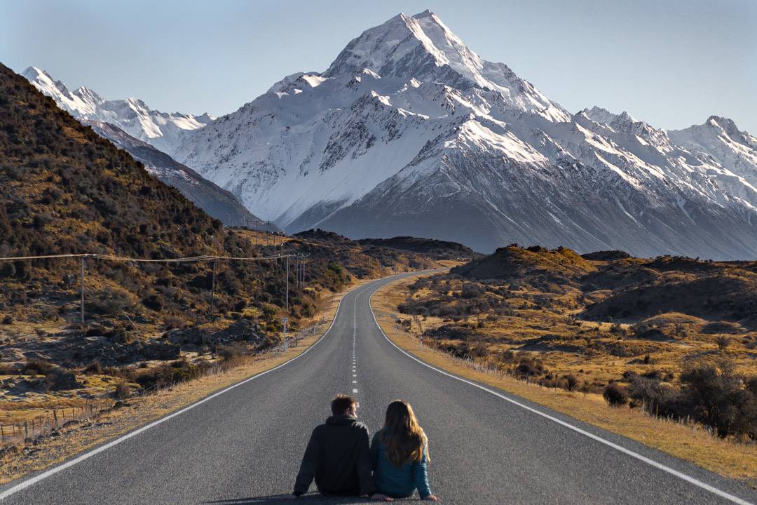 The road to the mount Cook village where the Mt Cook accommodation is