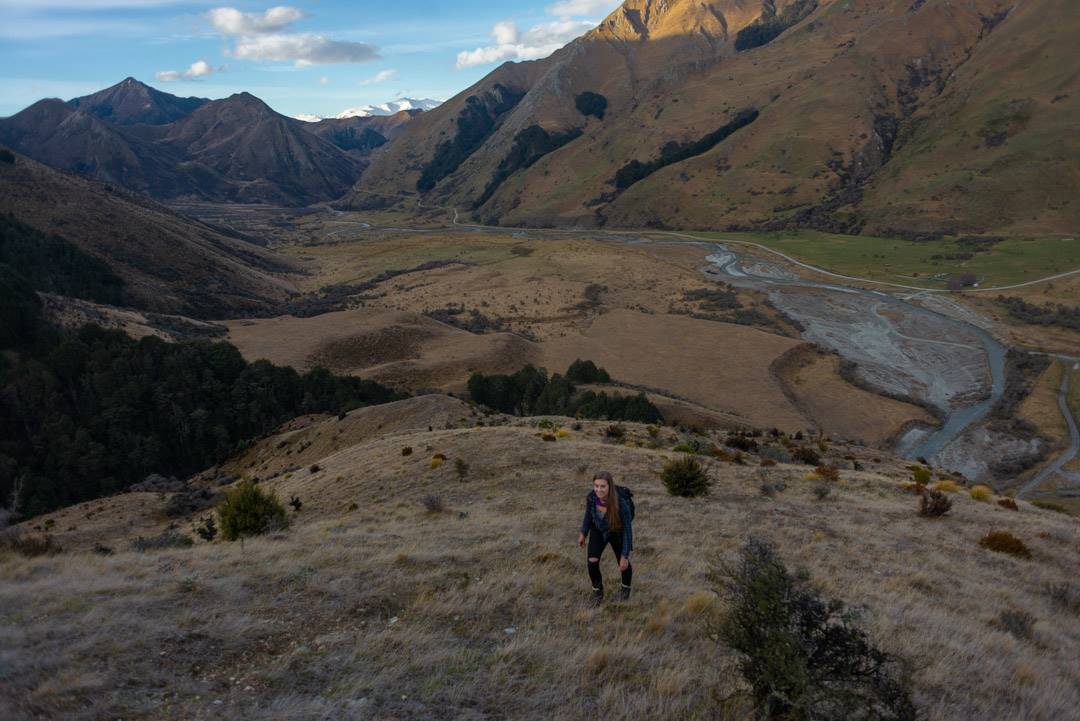 Hiking at Moke Lake in New Zealand