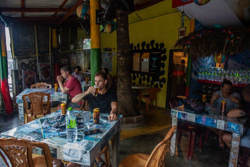 Enjoying a local beer in Ella town