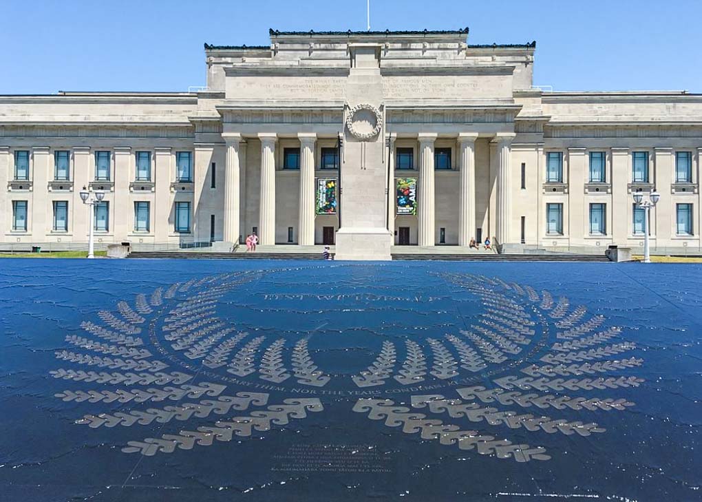 The front view of the Auckland Museum, Auckland, New Zealand