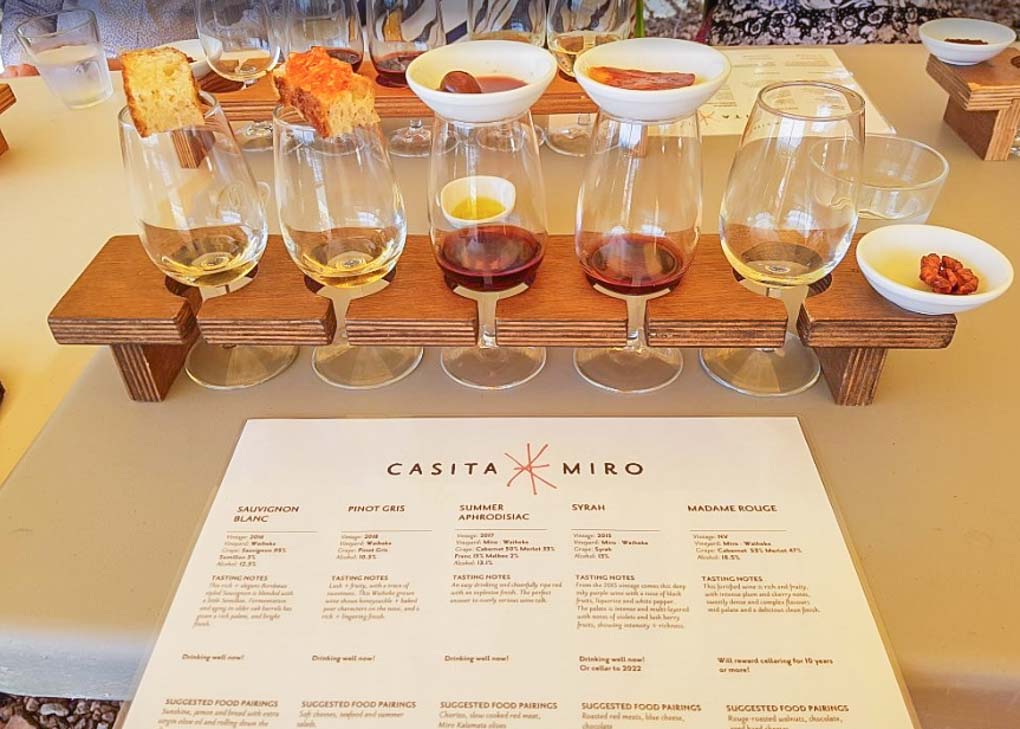 A wine tasting at a winery on Waiheke Island