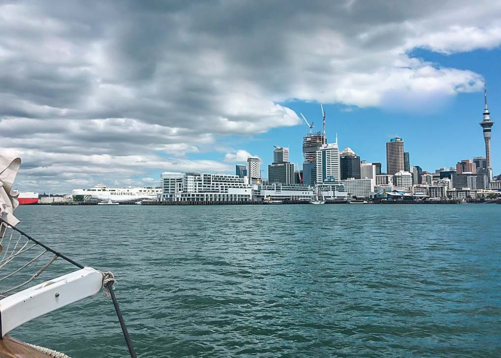 Sailing through Auckland's Harbor