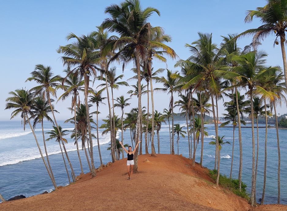 Bailey poses on Coconute Tree hill, Sri Lanka