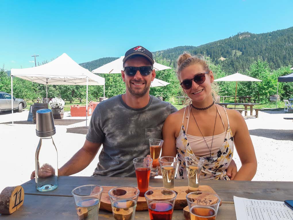 Trying cider at BX Ciders in Vernon, BC