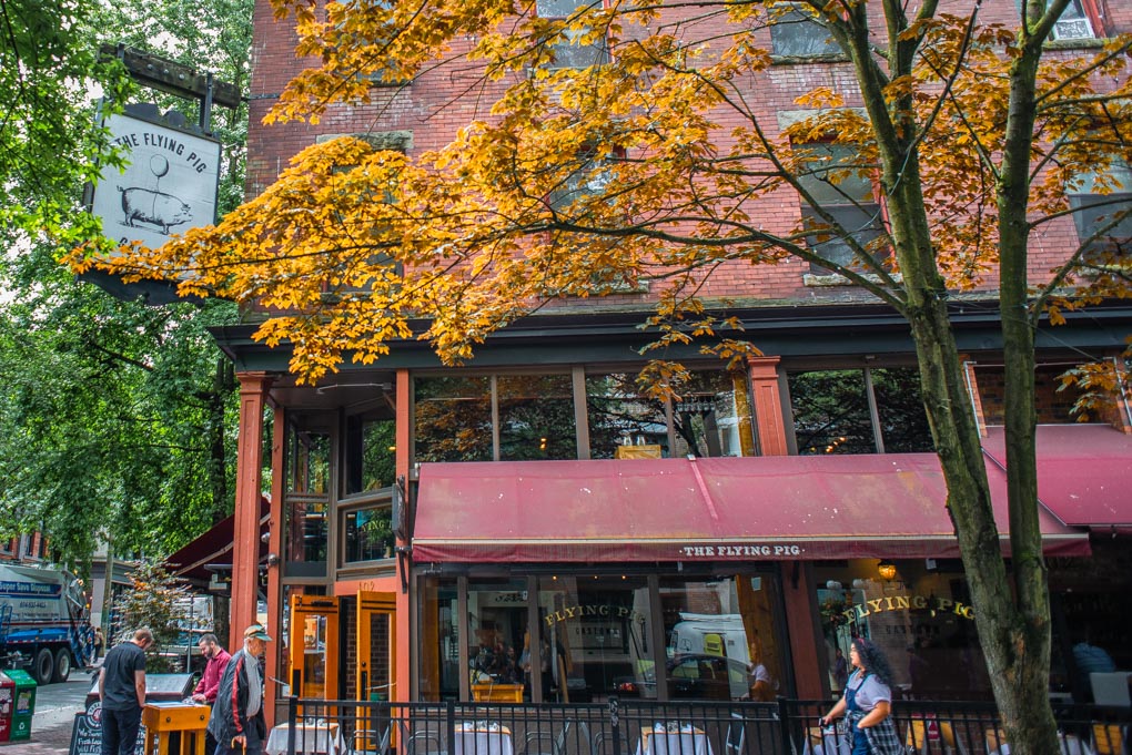 A cute street in Gastown, Vancouver on our food tour
