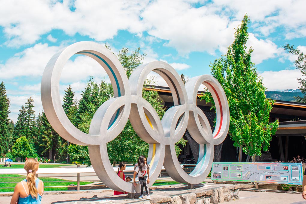 the whistler olympic rings atatue
