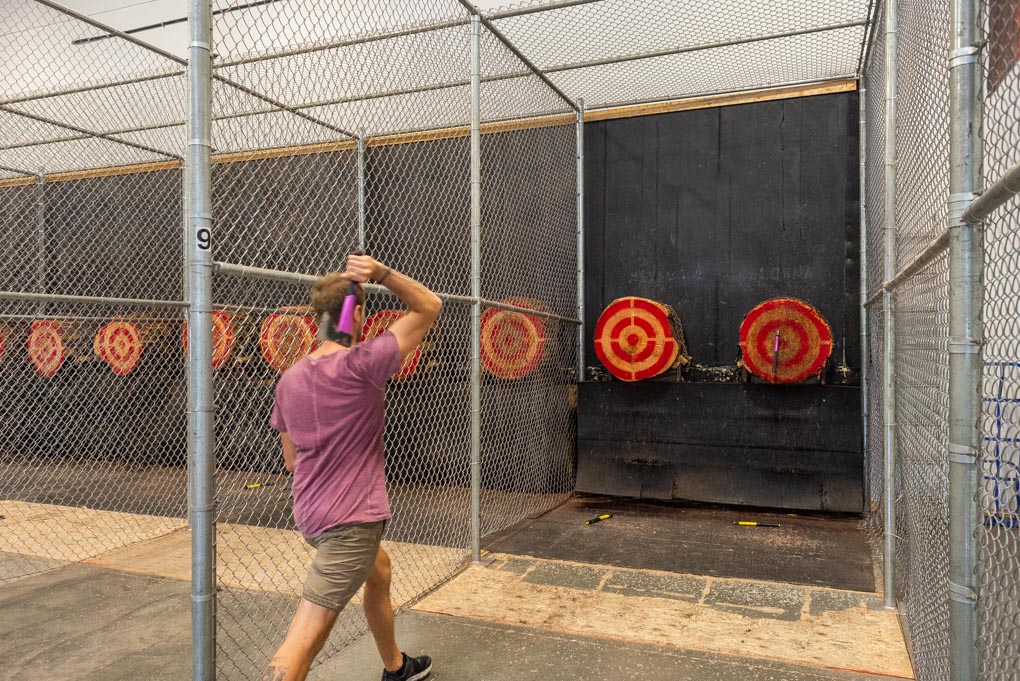 Daniel axe throwing in Whistler