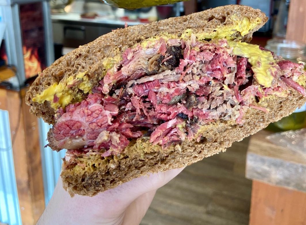 the Montreal Smoked Meat Sandwich from Station BBq in Vernon
