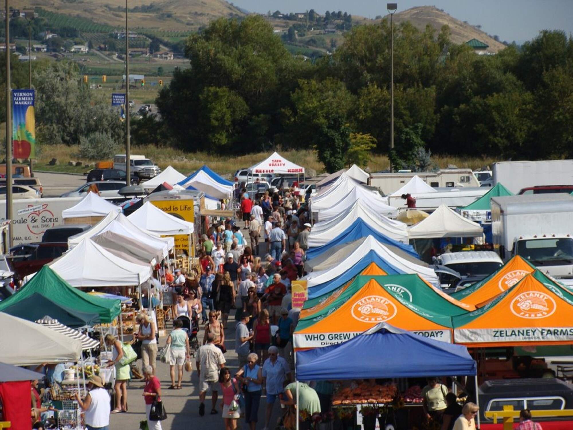 aerial view of the Vernon Farmers Market