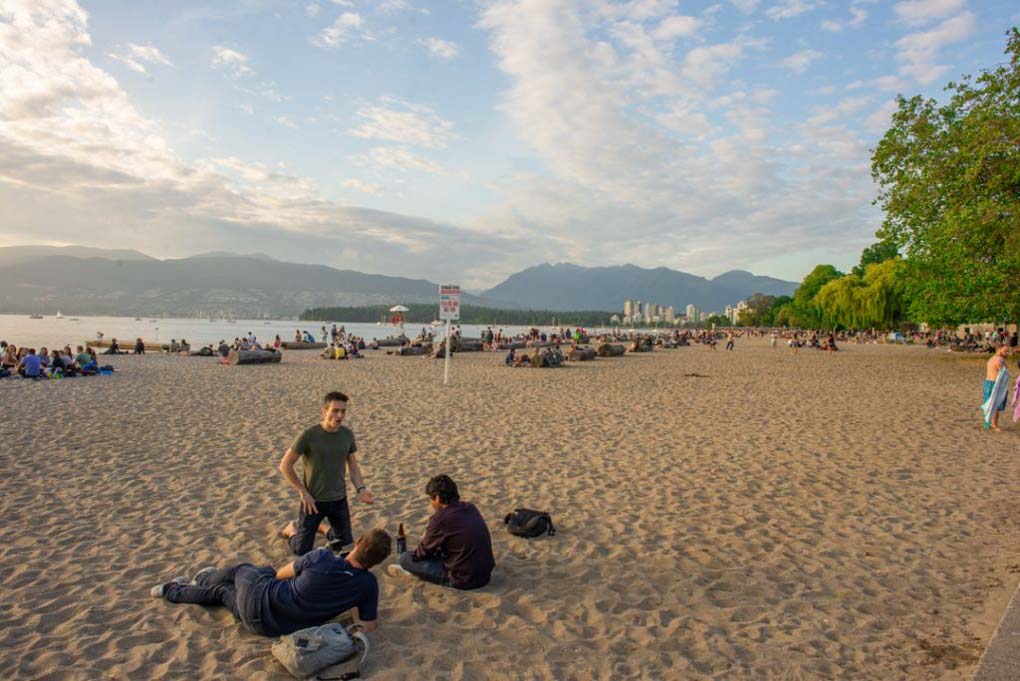 Kitsilano Beach, Vancouver at sunset