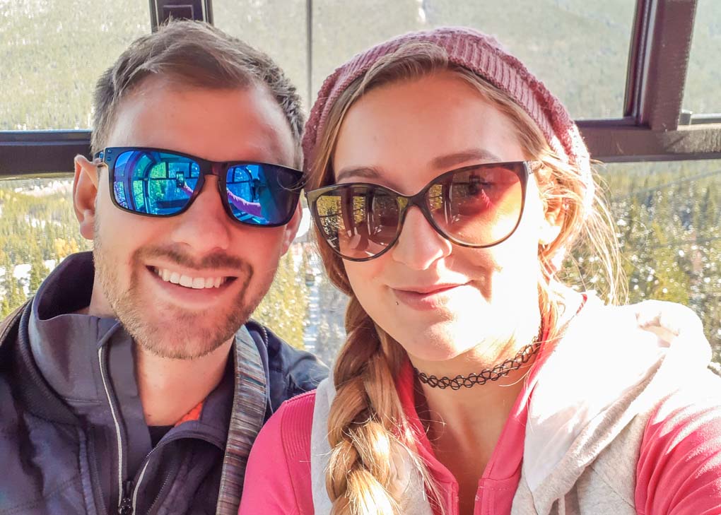 Bailey and Daniel take a selfie on the Banff Gondola