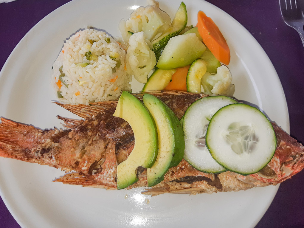 Eating fresh seafood in Puerto Escondido