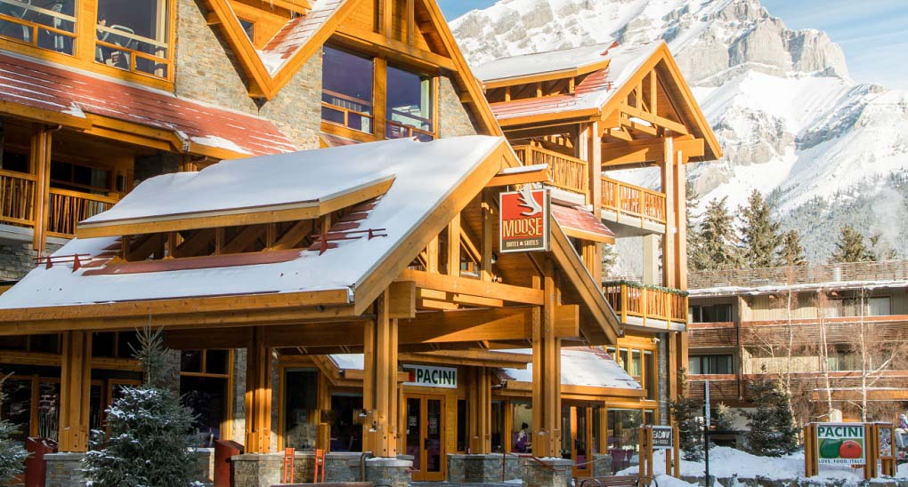 The front of the Moose Hotel and Suites in Banff, Alberta
