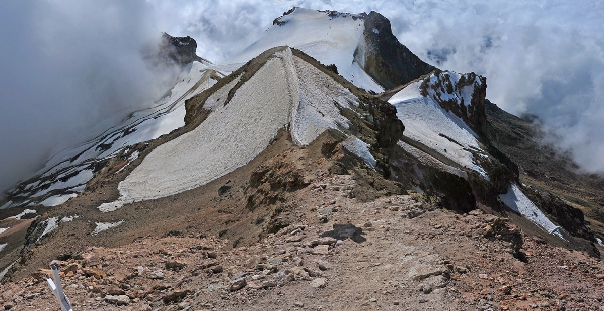 on top of  Iztaccihuatl volcano
